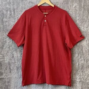 Nike Tiger Woods AeroReact Henley Men’s 2XL Red Performance Golf Shirt
